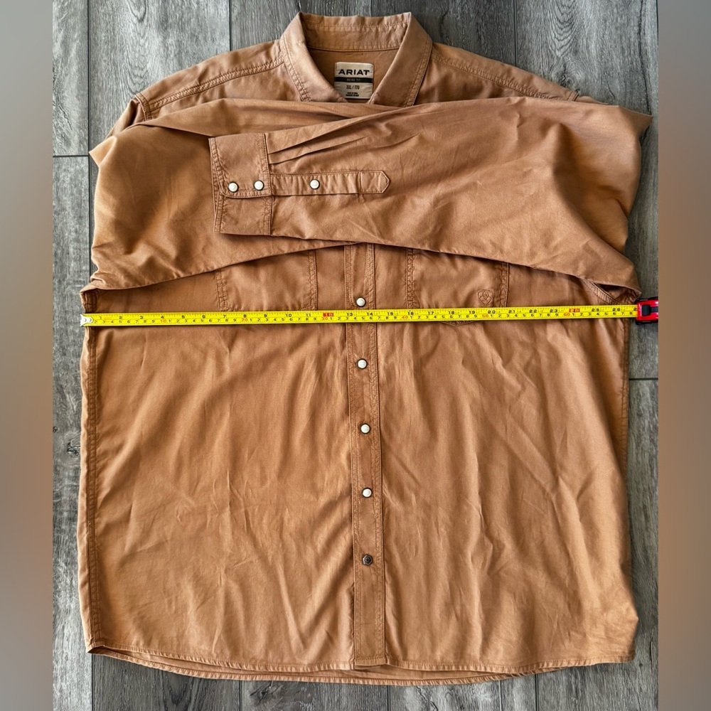 ARIAT Mens Ace Retro Snap Long Sleeve Shirt XXL / 2XL Western Cowboy 100% Cotton - Picture 3 of 16